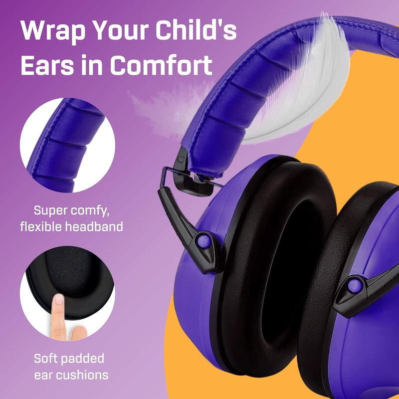 Vanderfields Hearing Protection Ear Muffs - Over 33 dB (2K Hz) Broad Noise Cancelling Sound Reduction Earmuffs for Kids 3-12 - Image 4